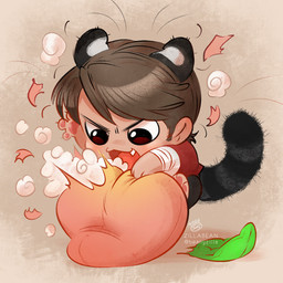 bottomwear chibi claws clothed clothing ears_back fangs food fruit hair human_and_animal_ears male multi_ear open_mouth open_smile pawpads paws peach_(fruit) pivoted_ears plant plushie simple_background smile solo tail teeth whiskers zillabean hannibal_(series) hannibal_lecter animal_humanoid felid felid_humanoid humanoid mammal mammal_humanoid pantherine pantherine_humanoid tiger_humanoid 1:1 digital_media_(artwork)