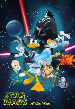 age_difference belt blaster death_star female group lightsaber machine male melee_weapon older_male science_fiction stormtrooper weapon andrewk looney_tunes star_wars star_wars:_a_new_hope warner_brothers bugs_bunny daffy_duck darth_vader elmer_fudd han_solo leia_organa lola_bunny luke_skywalker marvin_the_martian obi-wan_kenobi r2-d2 tasmanian_devil_(looney_tunes) anatid anseriform avian bird canid canine canis coyote cuculiform dasyurid dasyuromorph duck human lagomorph leporid mammal marsupial new_world_ground_cuckoo rabbit roadrunner robot tasmanian_devil crossover