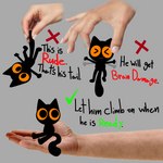 black_body disembodied_hand duo grey_background held_by_tail held_upside_down how-to male orange_sclera silly simple_background solo_focus tail text toony waving_arms gooblie_2 this_is_rude axl_(gooblie_2) domestic_cat felid feline felis mammal 1:1 absurd_res digital_media_(artwork) english_text hi_res