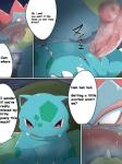 3:4 angry animal_genitalia beach chigiri comic digital_media_(artwork) duo english_text erection female feral feraligatr generation_1_pokemon generation_2_pokemon genital_slit genitals hi_res humanoid_genitalia humanoid_penis ivysaur knot male night nintendo outside penis pokemon pokemon_(species) profanity pussy seaside text