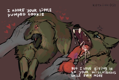 animal_genitalia animal_vulva anthro anthro_on_feral anus bestiality bodily_fluids canine_genitalia canine_vulva cum cum_in_mouth cum_inside duo fangs female female_feral feral front_view genital_fluids genital_shot genitals knot male male/female male_anthro male_on_feral multi_view penis penis_shot plump_labia rear_focus rear_view solo_focus teeth text vulva kutsiihvost canid canine canis domestic_dog mammal wolf absurd_res english_text hi_res