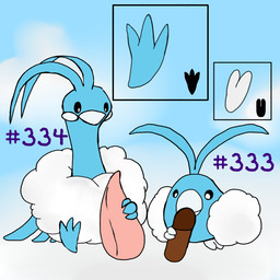 ambiguous_gender erection feet feral foot_fetish foot_play footjob genitals group id_number male number number_sign penile penis sex tail tapering_penis text toes wings secretsableye nintendo pokemon altaria generation_3_pokemon pokemon_(species) swablu digital_media_(artwork) hi_res