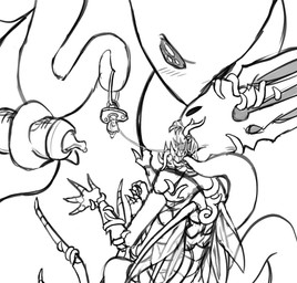 4_arms 6_wings 7_horns ageplay anthro black_eyes blush blush_lines bodily_fluids bottle braced_against_chest chest_to_chest container dominant dominant_female drooling duo exoskeleton fangs fangs_bared female horn husband_and_wife insect_legs jagged_teeth looking_up_at_partner male male/female mandibles married_couple milk_bottle milk_container mouth_held_open multi_arm multi_horn multi_limb multi_wing open_mouth pacifier parasite plant roleplay saliva saliva_string size_difference submissive submissive_male teeth teeth_showing tentacles tree white_body white_eyes white_head white_tentacles wings cuprousfilament hollow_knight_(franchise) team_cherry pale_king_(hollow_knight) white_lady_(hollow_knight) arthropod arthropod_taur elemental_creature flora_fauna taur treant hi_res monochrome sketch