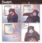 2022 anthro bear belly blush comic duo english_text heart_symbol hi_res inside kemono male mammal moobs nipples open_mouth overweight overweight_male solo_focus text tired yawn yimingsama