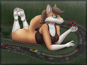 5_fingers 5_toes anthro bottomless bottomless_anthro bottomless_female breasts butt car cleavage clothed clothing feet feet_up female fingers forest fur hair holding_car holding_object holding_vehicle humanoid_feet macro motorsports outside plant plantigrade racetrack racing shirt smile soles solo tail tank_top text toes topwear tree vehicle wu_capy cool_s ferrari ferrari_enzo ford ford_gt nurburgring porsche_automobil_holding_se volkswagen volkswagen_golf volkswagen_group lumi_kivinen_(wu_capy) canid canine fox mammal 4:3 absurd_res digital_media_(artwork) english_description hi_res huge_filesize