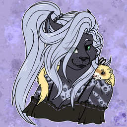 ambiguous_gender anthro braided_hair clothing duo female feral freckles hair leopard_spots long_hair ponytail shirt spots tank_top topwear arwenscoots conditional_dnp final_fantasy final_fantasy_xiv square_enix domestic_ferret felid hrothgar mammal mustelid musteline true_musteline weasel 1:1 bust_portrait portrait