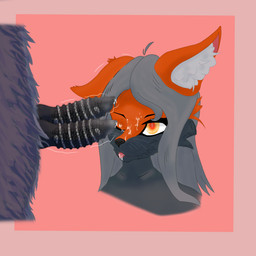 2_penises after_fellatio after_oral after_sex animal_genitalia animal_penis anthro barbed_canine_penis black_nose black_penis bodily_fluids canine_genitalia canine_penis cum cum_on_face cum_on_tongue detailed_fur disembodied_head duo erection faceless_anthro faceless_character faceless_male female fur genital_fluids genital_markings genitals grey_body grey_fur grey_hair grey_inner_ear_fluff grey_markings hair hybrid_genitalia hybrid_penis inner_ear_fluff intraspecies looking_at_another looking_at_partner male male/female markings multi_genitalia multi_penis nude nude_female nude_male orange_body orange_ears orange_eyes orange_fur penile_spines penis penis_markings pink_inner_ear pink_tongue saliva shaking simple_background tongue trembling tuft white_sclera o9urec gelya_(o9urec) niko_(anon1zurr8) canid canine fox mammal 1:1 2025 absurd_res detailed digital_drawing_(artwork) digital_media_(artwork) hi_res