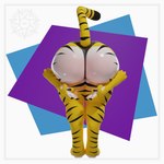 anthro big_butt butt butt_squish clothed clothing female gesture glistening glistening_butt hand_gesture panties presenting presenting_hindquarters rear_view simple_background solo squish stripes underwear v_sign opalthetiger praise_da_booty_(meme) opal_the_tiger felid mammal pantherine tiger 1:1 3d_(artwork) digital_media_(artwork) hi_res meme