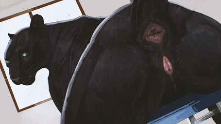 anatomically_correct anatomically_correct_anus anatomically_correct_genitalia anatomically_correct_vulva animal_genitalia animal_vulva anus black_body black_fur bodily_fluids butt close-up dripping feline_genitalia feline_vulva female female_feral feral fur genital_fluids genitals green_eyes inside looking_at_viewer looking_back looking_back_at_viewer lying melanistic on_front pink_nose presenting presenting_anus presenting_hindquarters presenting_vulva quadruped raised_tail rear_view smile smiling_at_viewer solo tail tail_anus vaginal_fluid_drip vaginal_fluids vulva whiskers cosmiclife felid jaguar mammal pantherine hi_res