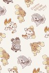 ambiguous_gender anthro brown_body brown_eyes brown_fur buckteeth clothing costume eyes_closed fur grey_body grey_eyes grey_fur group happy open_mouth orange_eyes pawpads paws simple_background tail teeth text white_body white_fur yellow_body yellow_fur yura_inaho nintendo pokemon buneary bunnelby generation_4_pokemon generation_5_pokemon generation_6_pokemon generation_8_pokemon lagomorph mammal minccino pokemon_(species) scorbunny 2022 english_text hi_res signature