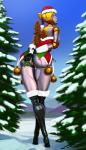 aka6 big_butt butt christmas christmas_clothing christmas_headwear clothing female hat headgear headwear hi_res holidays holly_(plant) humanoid kissing_bough league_of_legends looking_at_viewer looking_back machine mistletoe not_furry orianna_(lol) panties plant presenting presenting_hindquarters riot_games robot santa_hat solo tencent thick_thighs underwear wind-up_key