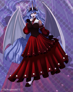 alternative_fashion bat_wings blue_hair breasts clothed clothing crown dress eyelashes eyeshadow fangs female footwear goth hair headgear high_heels horn lipstick long_dress long_hair makeup membrane_(anatomy) membranous_wings official_alternate_costume red_clothing red_dress red_eyes red_lipstick shoes solo teeth tiara victorian_goth white_body wings thenaylonah675 friendship_is_magic hasbro my_little_pony my_little_pony:_magic_princess mythology princess_celestia_(mlp) vampire_celestia bat bat_pony equid equine humanoid hybrid mammal mythological_creature mythological_equine vampire winged_unicorn_humanoid absurd_res digital_media_(artwork) hi_res