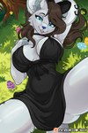 anthro big_breasts breasts clothing dress female solo spring_(season) sundress stainedglasslh arctic_lust821 mammal murid murine rodent wood_mouse hi_res