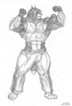 abs anthro big_penis bulge clothed clothing detailed_bulge erection erection_under_clothing genital_outline genitals huge_penis hyper male muscular muscular_anthro muscular_male penis penis_outline pose simple_background solo thong underwear white_background icewolf canid canine mammal monochrome