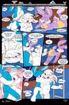 3_toes 4_fingers anthro babs_bunny breasts buster_bunny clothed clothing comic dam_(artist) dialogue english_text feet female fifi_la_fume fingers genitals group hi_res inside_train lagomorph leporid male mammal mephitid plantigrade rabbit skunk speech_bubble text tiny_toon_adventures toes toons toony train vehicle warner_brothers