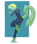 anthro bodysuit clothing larger_anthro latex male micro micro_anthro size_difference skinsuit slime smaller_anthro solo tight_clothing ducky_(artist) goo_creature 2013 hi_res