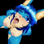 ahegao anthro begging big_breasts blue_eyes blush bodily_fluids breasts female fur looking_pleasured mouth_shot multicolored_body multicolored_fur open_mouth saliva solo uvula lominsoda lagomorph mammal 1:1 absurd_res alpha_channel hi_res