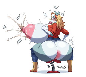 anthro anus areola arms_bent bent_legs big_anus big_areola big_breasts big_butt big_nipples blonde_eyebrows blonde_hair blue_bottomwear blue_clothing blue_pants blush bodily_fluids boots bottomwear breast_milking breasts broken_chair broken_stool butt butt_expansion clothing digitigrade emanata expansion eyebrows eyelashes female female_anthro footwear hair hand_on_hip huge_areola huge_breasts huge_butt hyper hyper_breasts lactating looking_pleasured mostly_nude mostly_nude_anthro mostly_nude_female multicolored_body nipples onomatopoeia open_mouth pants pink_anus pink_areola pink_nipples red_clothing red_eyelashes red_shirt red_topwear shirt shoes simple_background snout solo sound_effects sweat teal_body text tongue tongue_out topwear torn_bottomwear torn_clothing torn_pants torn_shirt torn_topwear two_tone_body white_background white_body junfreaky my_hero_academia ippan_josei mammal quirked_human_(my_hero_academia) absurd_res artist_name digital_media_(artwork) full-length_portrait hi_res portrait shaded source_request