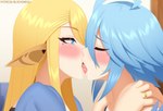 blonde_hair blue_eyes blue_hair blush bodily_fluids duo eyes_closed female female/female french_kissing hair humanoid_pointy_ears kissing long_hair markings mole_(marking) monster_girl_(genre) pointy_ears ring saliva short_hair tongue blacksaikou european_mythology greek_mythology monster_musume mythology centorea's_mother_(monster_musume) papi_(monster_musume) animal_humanoid avian equid equid_humanoid equine equine_humanoid harpy horse_humanoid humanoid mammal mammal_humanoid mythological_avian mythological_creature 2022