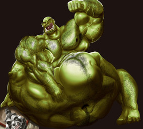 abdominal_bulge anthro arm_hair barefoot belly belly_hair big_belly black_body black_fur body_hair chest_hair duo ear_piercing ear_ring face_imprint facial_hair facial_piercing feet flexing fully_inside fur green_body green_skin hand_on_belly happy_trail imprint leg_hair licking licking_lips male male/male muscular muscular_arms muscular_male navel nose_piercing nose_ring one_eye_closed pecs piercing ring_piercing same_size_vore septum_piercing septum_ring stepped_on tongue tongue_out tusks vein veiny_muscles vore white_body white_fur vhyena blizzard_entertainment warcraft bear giant_panda humanoid mammal orc pandaren 2018 digital_media_(artwork) english_description