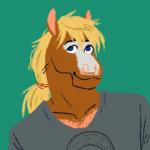 blonde_hair clothed clothing hair male solo tallyho mitch equid equine horse mammal 1:1