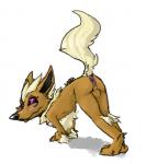 anus ass_up balls butt feral genitals male simple_background solo tail_anus conditional_dnp mej nintendo pokemon eeveelution flareon generation_1_pokemon pokemon_(species)