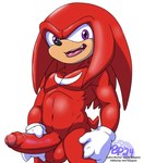 anthro balls big_penis foreskin genitals holding_penis humanoid_genitalia humanoid_penis looking_at_viewer male muscular open_mouth penis red_body solo bluepawpanda sega sonic_the_hedgehog_(series) knuckles_the_echidna echidna mammal monotreme hi_res