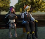 animal_genitalia animal_penis anthro bdsm bench clothing collar duo equine_genitalia equine_penis genitals gynomorph intersex park park_bench penis petplay roleplay suit haolde blender_cycles hasbro my_little_pony haolde_(character) lucid_rose bat_pony canid canine canis equid equine horse mammal wolf 3d_(artwork) digital_media_(artwork) hi_res