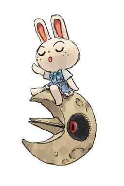 ambiguous_gender anthro clothed clothing duo eyes_closed female freckles long_ears open_mouth red_eyes simple_background sitting_on_another white_background zhengyi_wang animal_crossing nintendo pokemon ruby_(animal_crossing) generation_3_pokemon lagomorph leporid lunatone mammal pokemon_(species) rabbit crossover hi_res