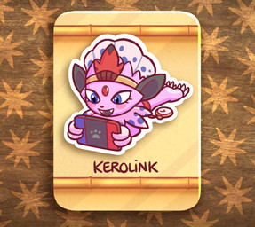 ambiguous_gender anthro blush claws clock crown digit_ring feathers feet fur happy headgear jewelry male paws pink_body pink_fur purple_eyes ring solo sticker tail tiara toe_ring toes perceval_robin nintendo nintendo_switch pokemon kerolink generation_4_pokemon pokemon_(species) weavile full-length_portrait portrait