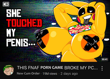 areola areola_slip beakless bib big_breasts black_sclera blonde_hair breasts female front_view grey_tongue hair hands_behind_head heart_pupils huge_breasts humor looking_at_viewer machine nipple_outline nipple_tape orange_areola pasties pupils red_cheeks red_text robot_joints sharp_teeth solo tape teeth text text_on_bib tongue tongue_out white_pupils white_text yellow_body youtube_thumbnail yeehawt0wn family_guy five_nights_at_freddy's five_nights_at_freddy's_2 gangster_spongebob scottgames youtube peter_griffin toy_chica_(fnaf) animal_humanoid avian avian_humanoid bird bird_humanoid chicken_humanoid galliform galliform_humanoid humanoid robot robot_humanoid 2025 digital_media_(artwork) english_text hi_res meme