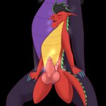 anthro bodily_fluids duo knot male male/male nervous sweat tail damian5320 american_dragon:_jake_long disney mythology dark_dragon_(american_dragon) jake_long dragon mythological_creature mythological_scalie scalie 1:1 absurd_res alpha_channel hi_res