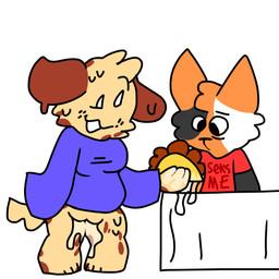 anthro bodily_fluids bottomless bottomless_female clothed clothing cum cum_on_food duo female food food_fetish food_in_pussy food_insertion food_play freckles fur genital_fluids genitals holding_food holding_object improvised_sex_toy male male/female markings orgasm oversized_clothing oversized_sweater oversized_topwear penetration spots spotted_body spotted_fur stare sweat sweater taco topwear vaginal vaginal_fluids vaginal_fluids_drip vaginal_fluids_on_hand vaginal_fluids_on_leg vaginal_penetration vulva camerathey taco_(camerathey) calico_cat canid canine domestic_cat felid feline felis mammal 1:1 low_res