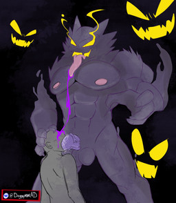 abs anthro anthro_dominating_human anthro_penetrating anthro_penetrating_human anthrofied balls big_balls big_penis biped bodily_fluids dominant dominant_anthro dominant_male dominant_pokemon drool_on_face drooling duo genital_fluids genitals holding_head human_on_anthro human_penetrated humanoid_genitalia humanoid_penis interspecies larger_anthro larger_dom larger_male long_tongue looking_pleasured male male/male male_penetrated male_penetrating male_penetrating_male manly muscular muscular_anthro muscular_male nipples nude nude_anthro nude_male oral oral_penetration pecs penetration penis pokemorph pokephilia precum purple_body saliva sex size_difference smaller_human smaller_male smaller_penetrated submissive submissive_human submissive_male tongue tongue_out vein veiny_penis maverickk nintendo pokemon anon generation_1_pokemon haunter human mammal pokemon_(species) hi_res signature