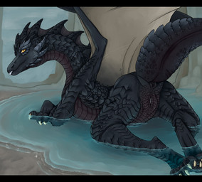 anus big_butt black_anus black_body black_scales black_vulva butt claws female feral genitals membrane_(anatomy) membranous_wings presenting presenting_anus presenting_vulva raised_tail scales solo tail tail_anus thick_tail ventral_scales vulva white_claws wings yellow_eyes frostedmilkshake mythology dragon mythological_creature mythological_scalie scalie hi_res