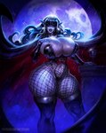 big_breasts bra breasts cleavage clothed clothing female hi_res huge_breasts huge_thighs humanoid humanoid_pointy_ears legwear mister69m not_furry panties solo thick_thighs thigh_highs underwear vampire wide_hips