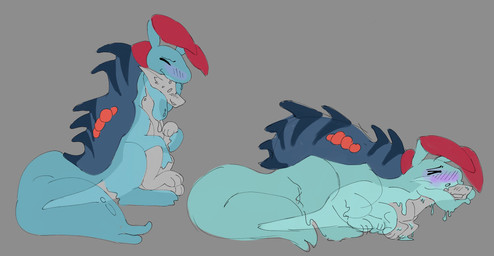 3_toes absorption_vore ambiguous_gender antennae_(anatomy) blue_body blue_shell blush bodily_fluids dripping dripping_slime duo eyes_closed feet feral grey_background grey_body hug hugging_another hugging_from_behind inner_ear_fluff larger_pred laying_on_another laying_on_top multiple_positions open_mouth open_smile paws position_change purple_blush red_antennae shell simple_background sitting size_difference slime smile spikes spikes_(anatomy) stripes sweat sweatdrop sweaty_face tail teal_body thick_tail toes translucent translucent_body tuft vore wavy_mouth wavy_smile meowdragon anon ambiguous_species goo_creature mammal digital_drawing_(artwork) digital_media_(artwork) hi_res