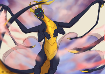blue_eyes claws feral male membrane_(anatomy) membranous_wings open_mouth smile solo tail teeth tongue wings ld-draws european_mythology mythology dragon mythological_creature mythological_scalie scalie western_dragon 2018 hi_res source_request unavailable_at_source