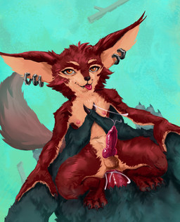 amber_eyes anal anthro balls bodily_fluids cum cum_in_ass cum_inside duo ear_piercing ear_ring fur furry_balls genital_fluids genitals grey_body grey_fur hip_grab holding_arm knot knotted_penis large_penetration larger_male looking_at_viewer male male/male nipples penetration penis piercing red_body red_fur ring_piercing size_difference smaller_male tail tongue tongue_out notnaloww blizzard_entertainment warcraft canid mammal vulpera werecanid werecreature worgen hi_res