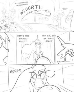 bodily_fluids crowd_watching cum dialogue feral genital_fluids gynomorph horn imminent_facial inside intersex text wings cocaine_(artist) conditional_dnp friendship_is_magic hasbro my_little_pony mythology princess_luna_(mlp) equid equine horse mammal mythological_creature mythological_equine pony winged_unicorn 4:5 absurd_res comic english_text hi_res monochrome sketch