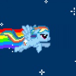 blue_body blue_feathers blue_fur feathered_wings feathers female feral flapping_wings flying fur hair multicolored_hair multicolored_tail rainbow rainbow_hair rainbow_tail rainbow_trail solo space sprite tail wings epilepsy_warning gif28 third-party_edit friendship_is_magic hasbro my_little_pony mythology nyan_cat_(copyright) rainbow_dash_(mlp) equid equine horse mammal mythological_creature mythological_equine pegasus pony 1:1 animated low_res meme short_playtime