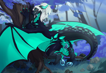 anus belly big_belly butt egg female feral forest huge_belly oviposition plant pregnant pregnant_female pregnant_feral solo tail thorns tree vaginal_oviposition wide_hips wings soolopik mythology dragon mythological_creature mythological_scalie scalie hi_res