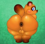 anthro anus backsack balls big_butt butt genitals looking_back male perineum presenting presenting_hindquarters solo thick_thighs young young_anthro sinood1e animal_crossing nintendo tommy_nook canid canine mammal raccoon_dog tanuki hi_res