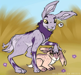 ambiguous_gender canon_x_oc feral feralized group size_difference spots trio bardo_en_krisis glitch_productions the_amazing_digital_circus jax_(tadc) hare lagomorph leporid mammal rabbit absurd_res hi_res tagme