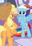 absurd_res accessory applejack_(mlp) blue_body blue_feathers blue_fur blush clothing comic cover cover_art cowboy_hat cutie_mark digital_media_(artwork) duo earth_pony equid equine feathered_wings feathers female female/female feral friendship_is_magic fur hair hasbro hat headband headgear headwear hi_res horse mammal multicolored_hair multicolored_tail my_little_pony mythological_creature mythological_equine mythology pegasus pony pyruvate rainbow_dash_(mlp) rainbow_hair rainbow_tail spa tail third-party_edit wings