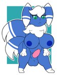 animal_genitalia animal_penis anthro balls big_breasts blue_body blue_fur blue_nipples breasts fur genitals gynomorph intersex mismatched_sexual_dimorphism navel nipples penis short_stack slightly_chubby solo tapering_penis teal_eyes wide_hips ikakins nintendo pokemon generation_6_pokemon meowstic pokemon_(species) 2018 3:4 absurd_res hi_res trans_(lore) trans_woman_(lore)