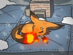 bodily_fluids cold crying female feral fire shaking shivering sleeping snow solo tears yuumisocute palworld pocketpair canid canine fox foxparks mammal pal_(species) 4:3 hi_res