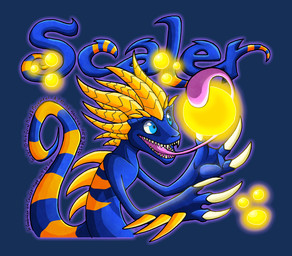 3_fingers anthro biped blue_body blue_eyes blue_scales claws fingers horn light long_tongue male male_anthro scales simple_background solo spores standing text title tongue tongue_out transparent_background yellow_body yellow_horn yellow_scales rajakaen scaler scaler_(character) chameleon lizard reptile scalie 2014 alpha_channel character_name digital_media_(artwork)