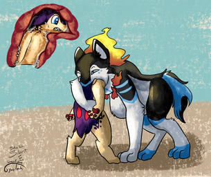 blue_eyes bodily_fluids countershading drooling esophagus feral feral_pred feral_prey internal male male_pred male_prey markings mottled mottled_body neck_bulge oral_vore paws purple_body quadruped red_markings saliva tan_body vore gyrotech silent_e nintendo pokemon blitz_(gyro) fan_character generation_2_pokemon pokemon_(species) quilava typhlosion