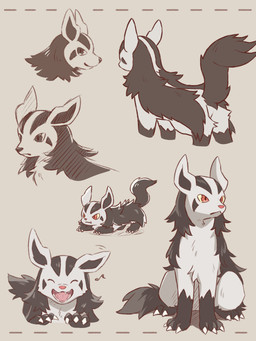 ambiguous_gender butt claws eyes_closed fangs feral fur grey_body grey_fur happy looking_at_viewer musical_note musical_symbol open_mouth paws red_eyes simple_background sitting solo symbol tail teeth tongue yellow_sclera nekogyo122 nintendo pokemon canid canine generation_3_pokemon mammal mightyena pokemon_(species) 2023 3:4 absurd_res hi_res